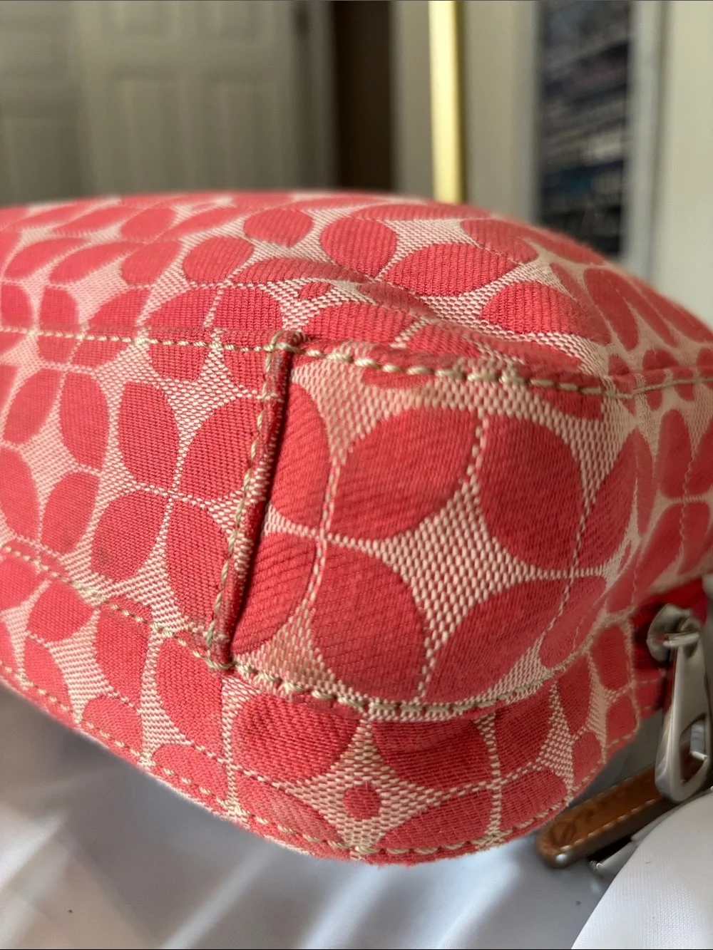 Vintage Fossil Signature Canvas Crossbody